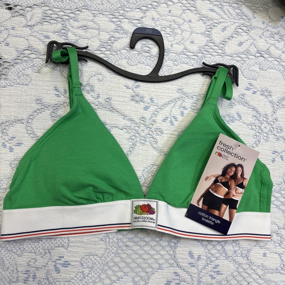 Fresh Collection by Fruit of the Loom Women's Cotton Triangle Bra Green XS